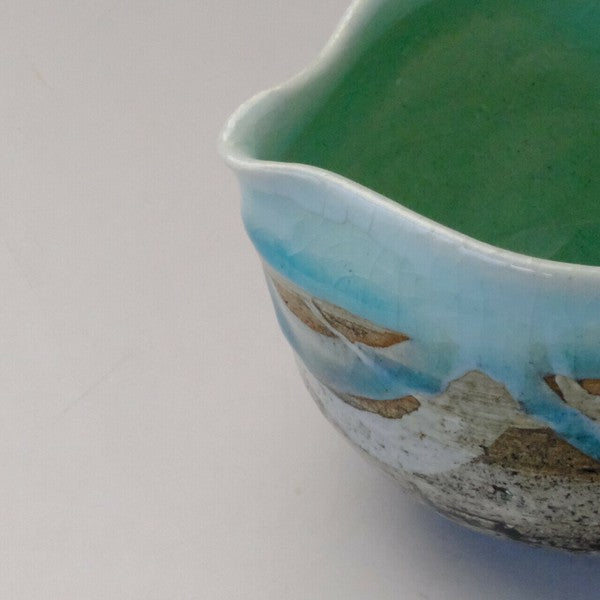 ブルー 片口抹茶碗 美濃焼(日本製)