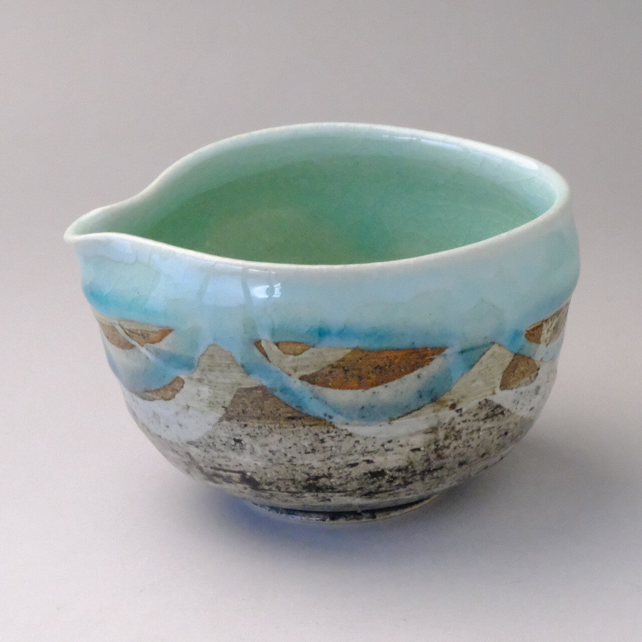 ブルー 片口抹茶碗 美濃焼(日本製)