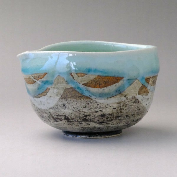 ブルー 片口抹茶碗 美濃焼(日本製)