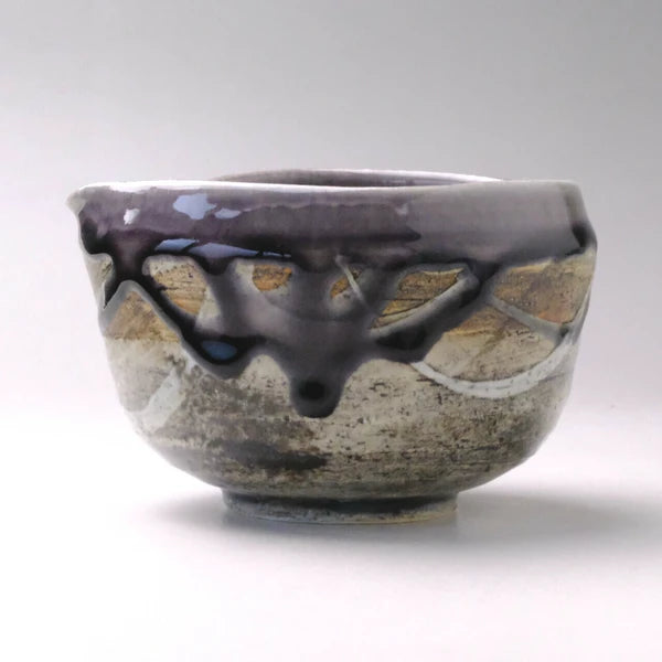 紫 片口抹茶碗 美濃焼(日本製)